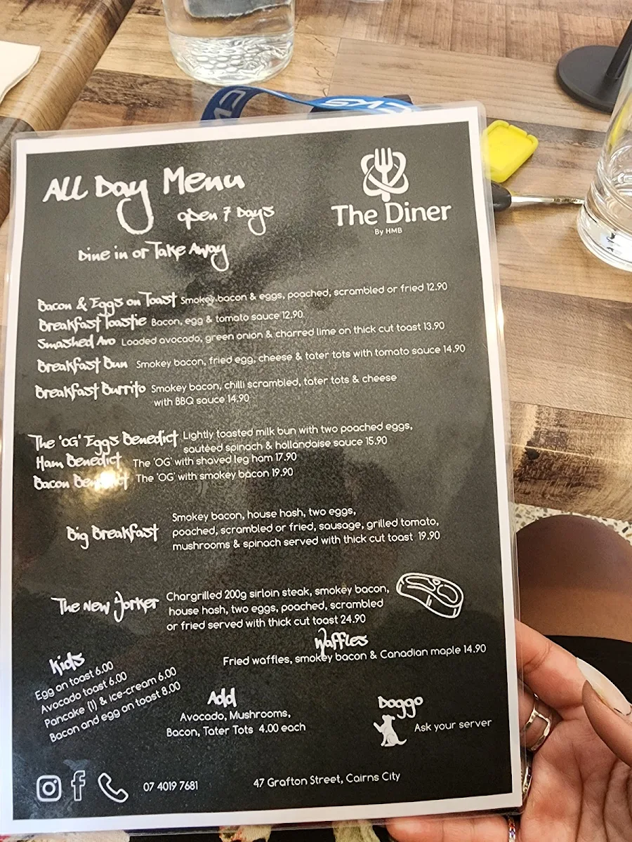 Menu, The Diner Cairns