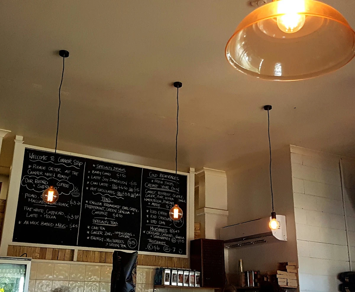 Menu, Corner Stop Espresso Bar