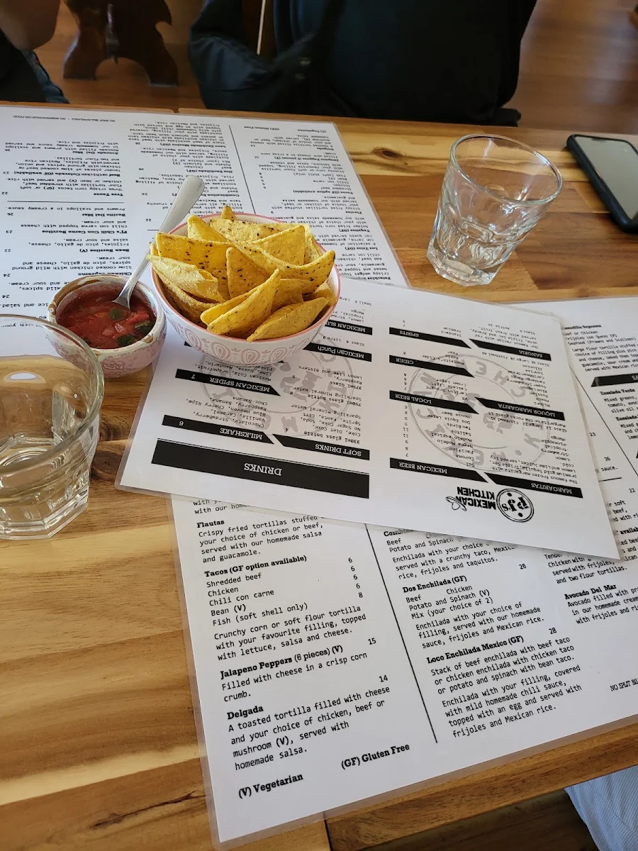 Menu, PJ's Mexican Kitchen Mitcham