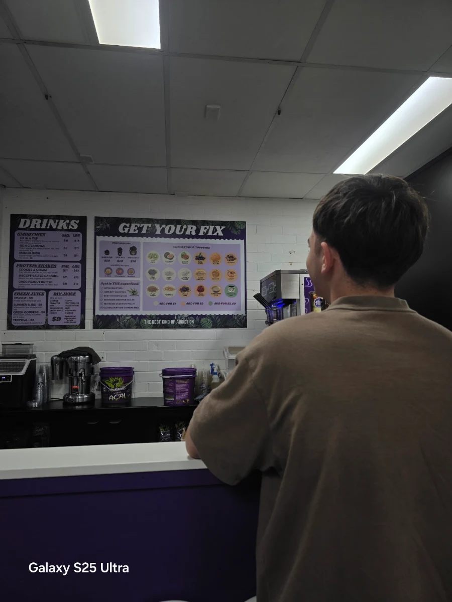 Menu, Acai Fix