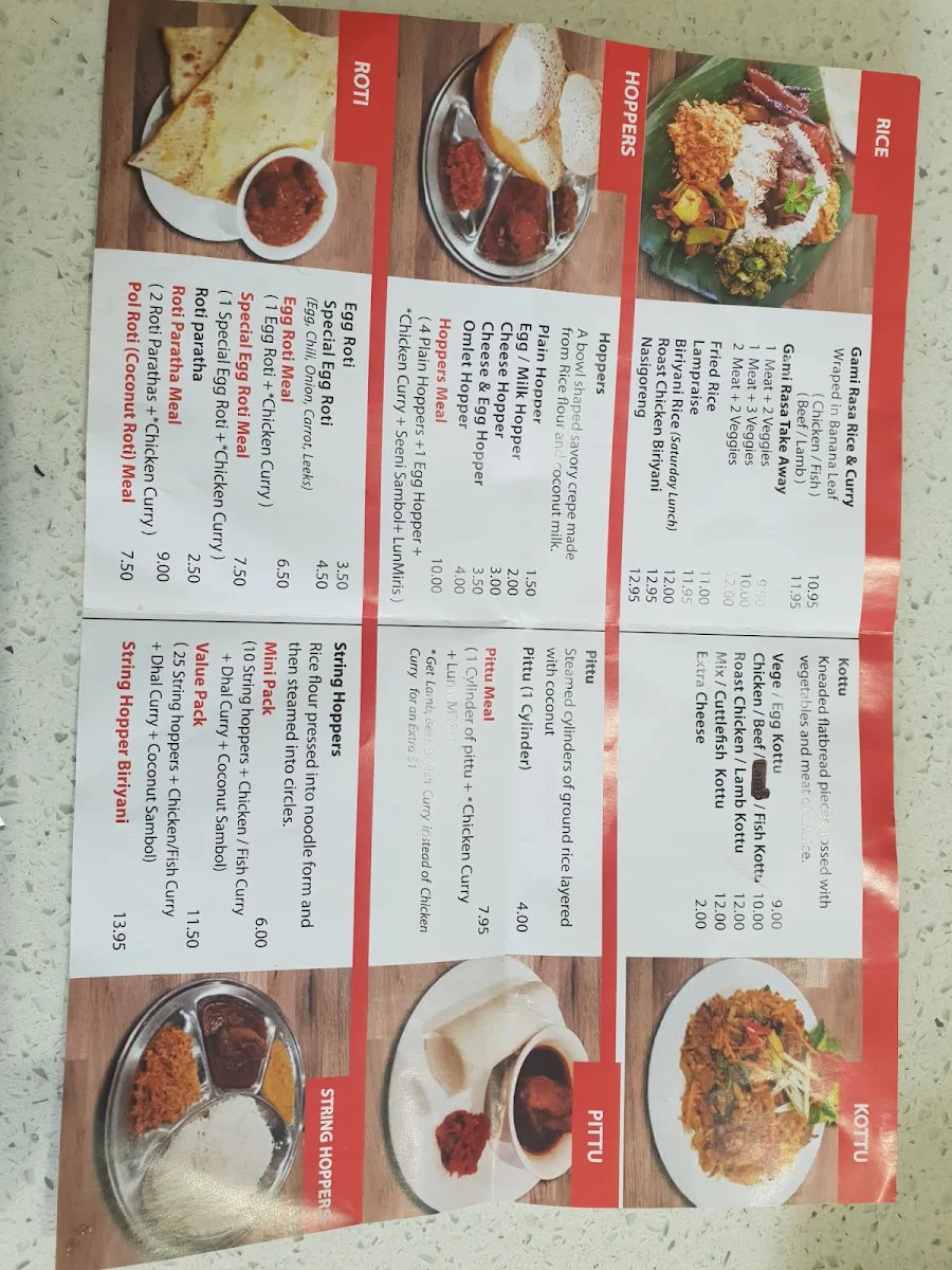 Menu, Gami Rasa Restaurant
