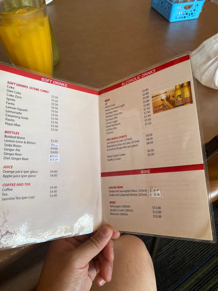 Menu, Tin Cheung Chinese Restaurant