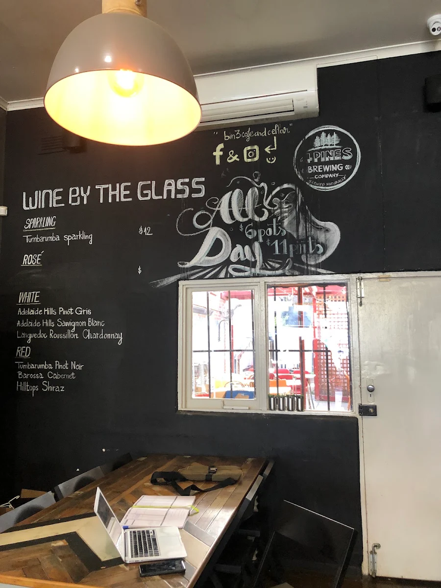 Menu, Bin 3 Cafe And Wine Bar