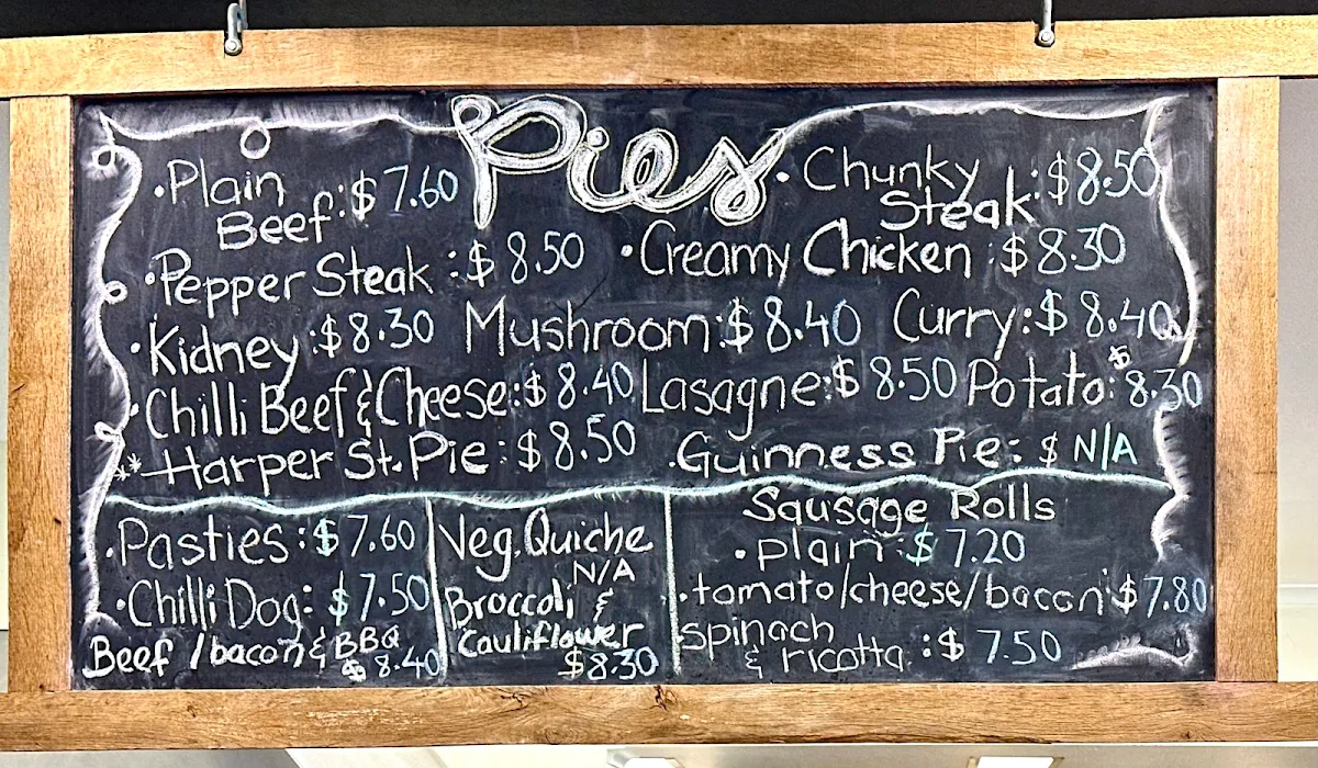 Menu, Harper Street Bakery & Cafe