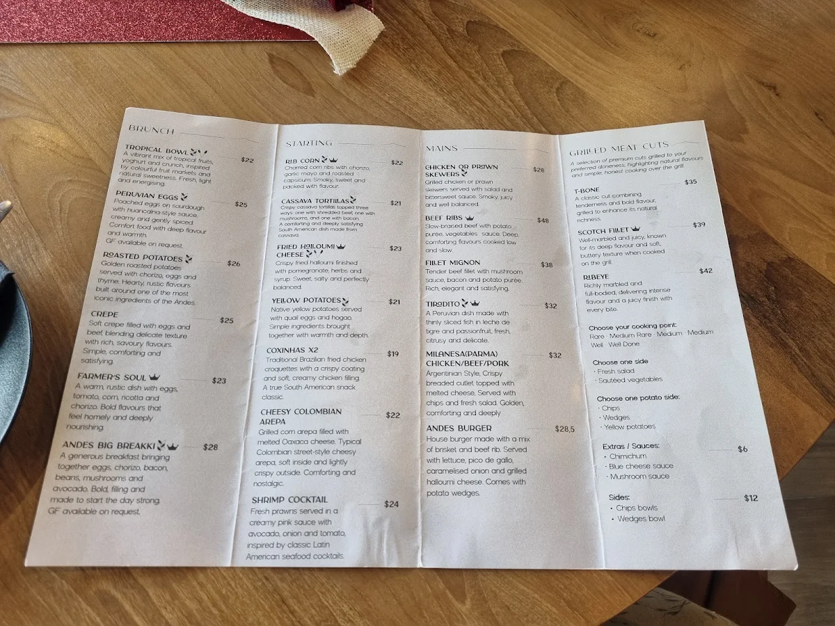 Menu, Saints Bar And Dine