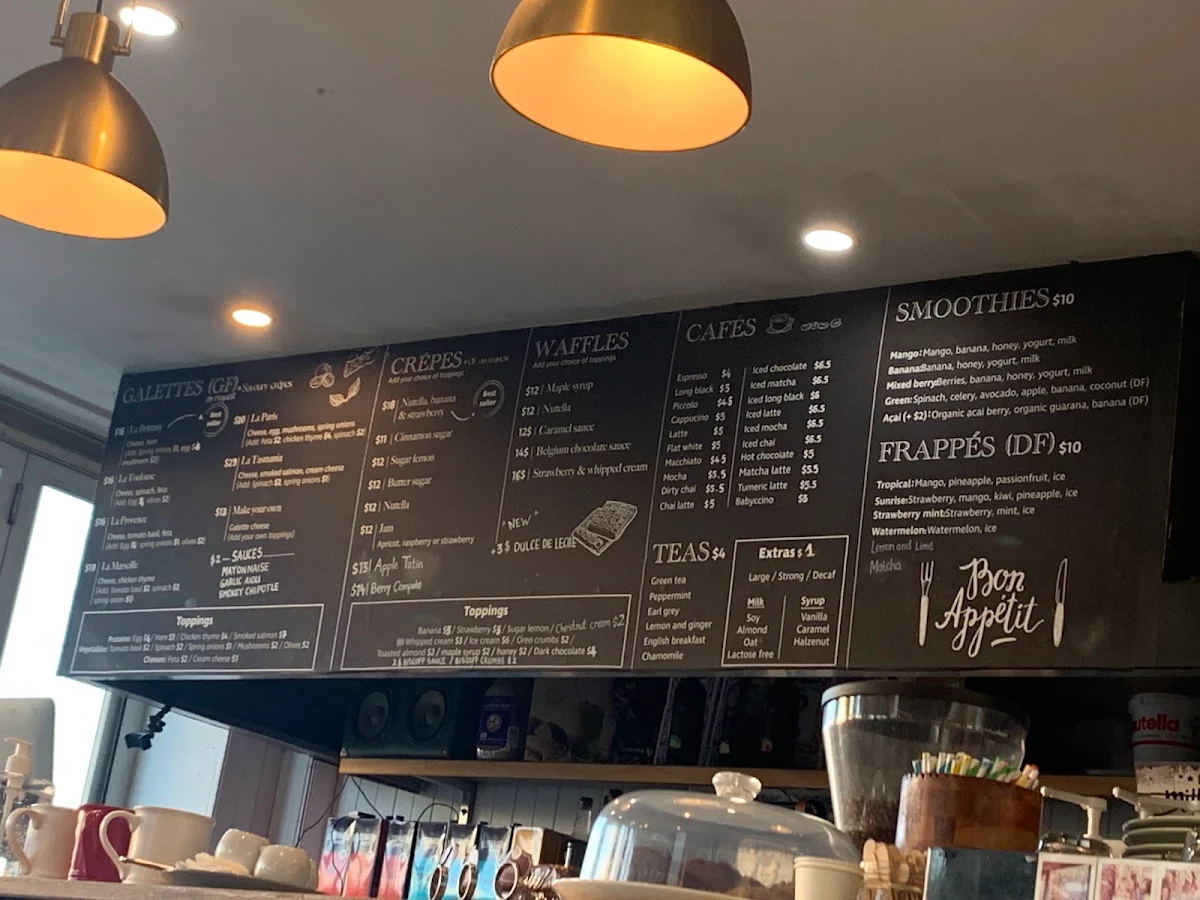 Menu, Crêpes Aubras