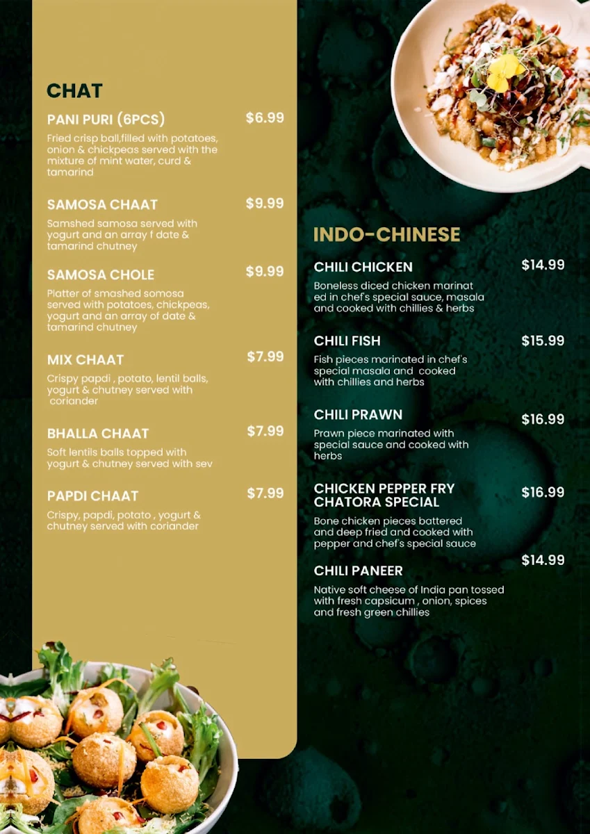 Menu, CHATORA | INDIAN RESTAURANT GEELONG (THE HYDERABADI PARADISE)