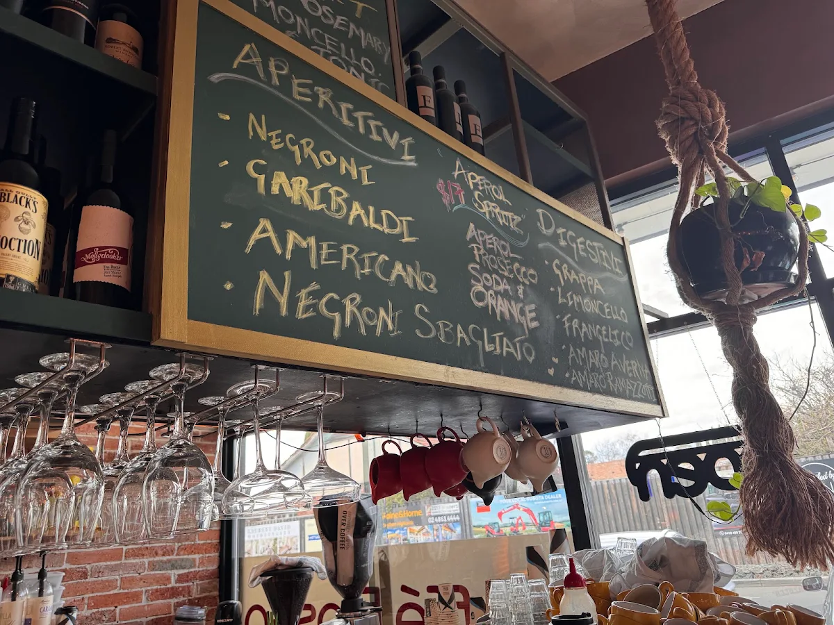 Menu, Caffe Rosso Bowral