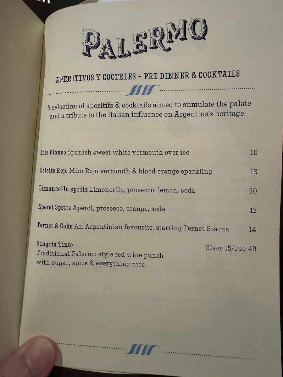 Menu, Palermo