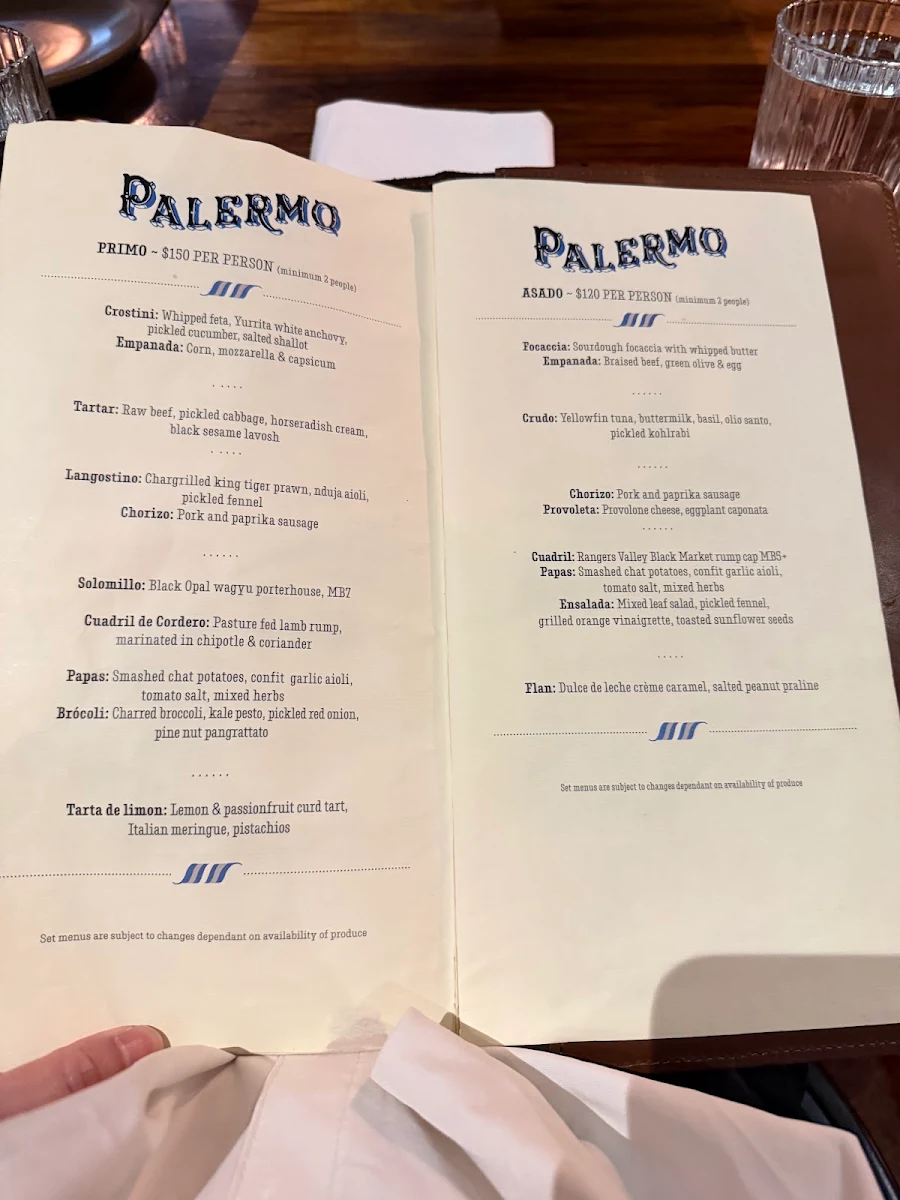 Menu, Palermo
