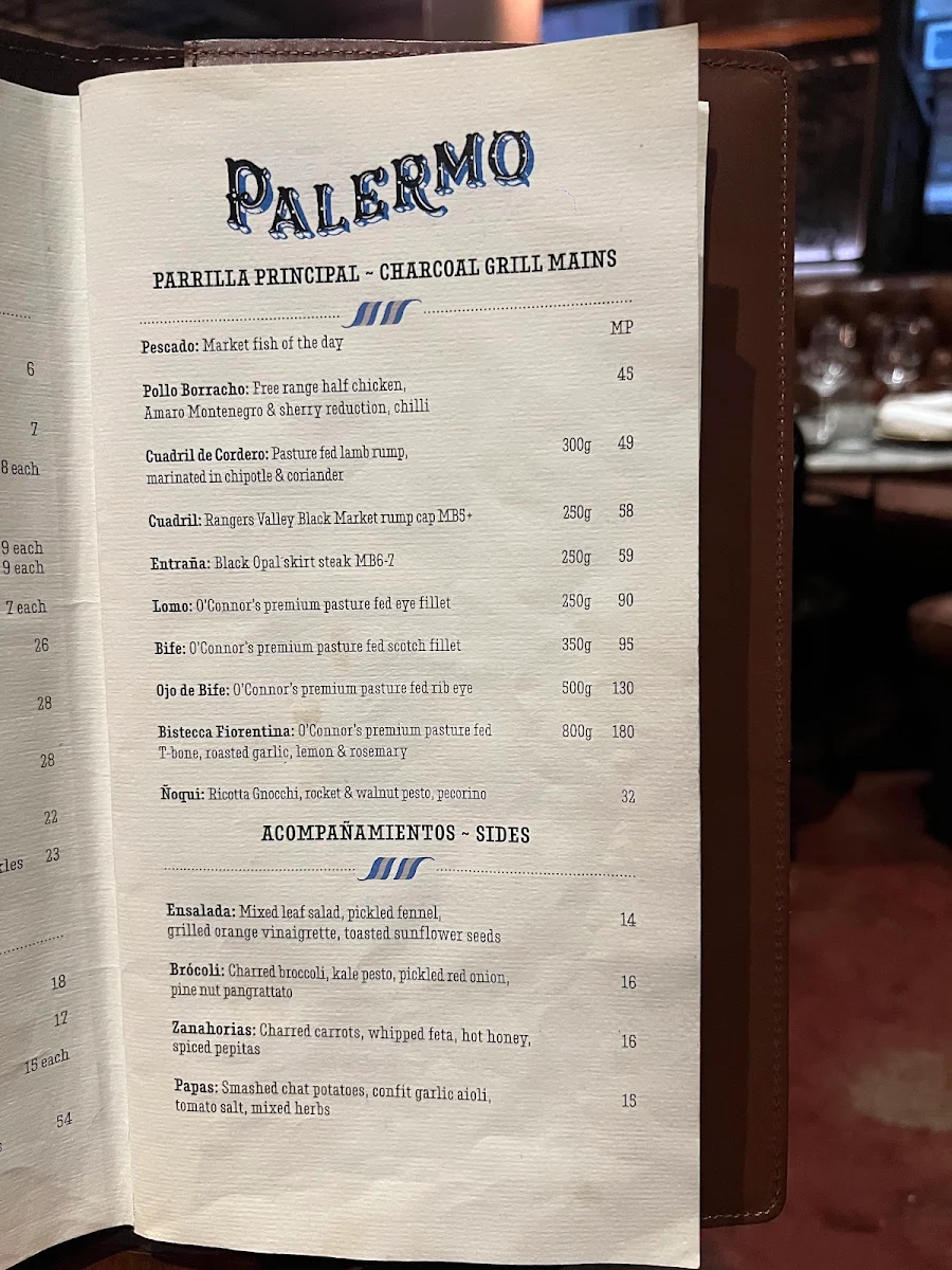 Menu, Palermo