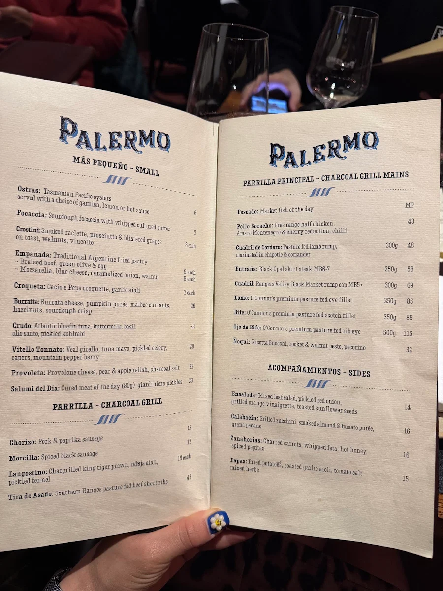 Menu, Palermo