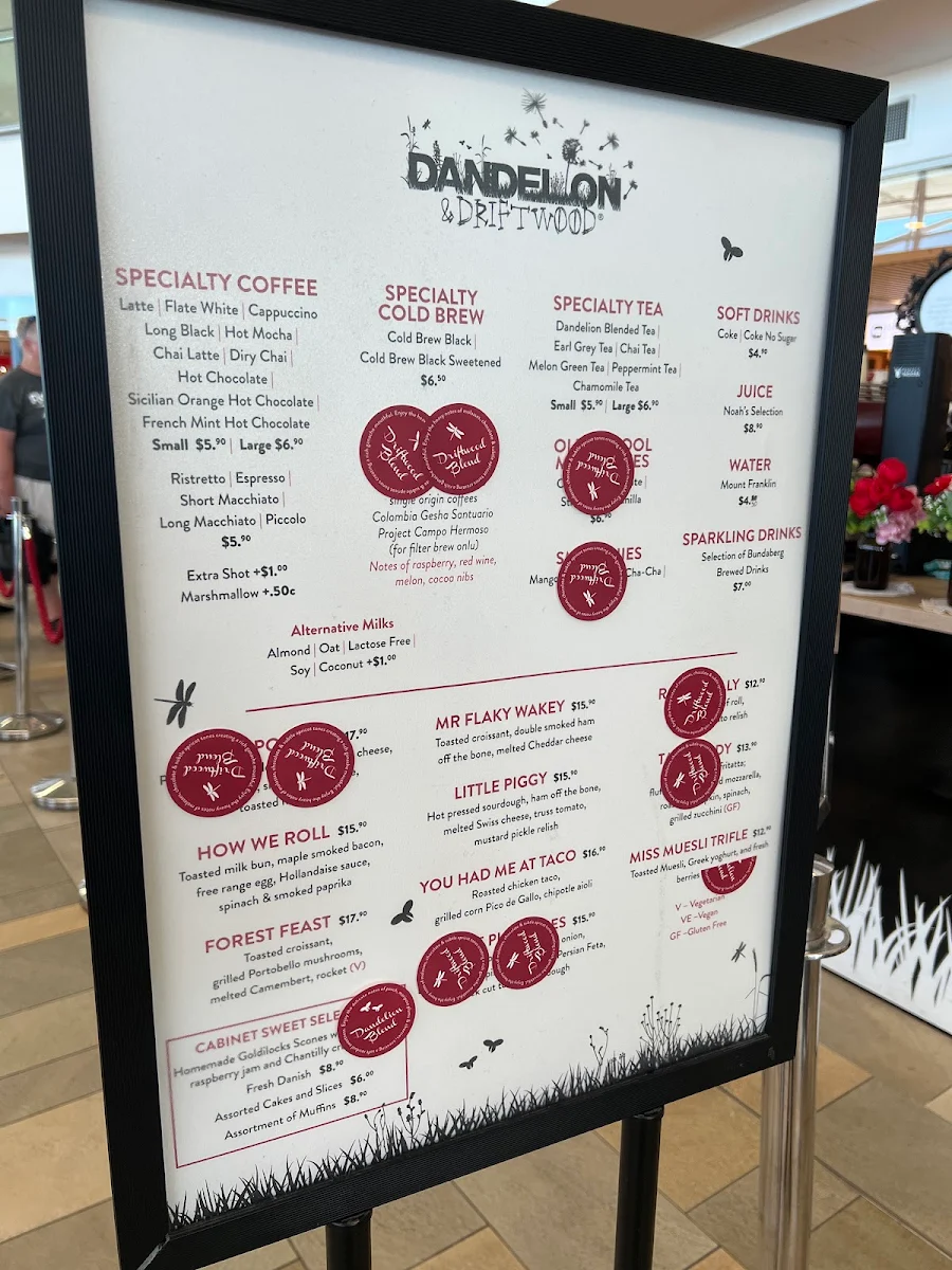Menu, Dandelion & Driftwood