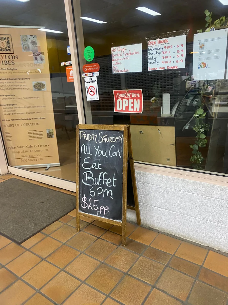 Menu, Ceylon Vibes Cafe & Grocery