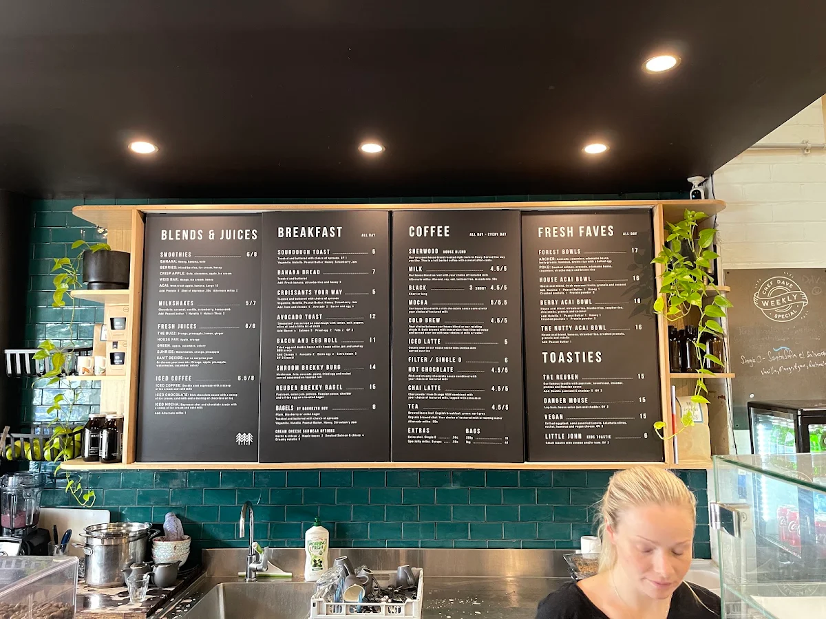 Menu, Sherwood Coffee - Parry Street