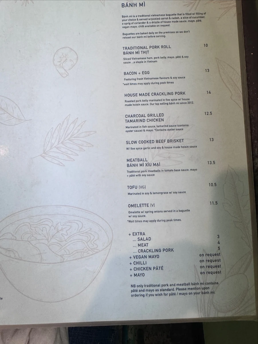 Menu, Cafe O-Mai
