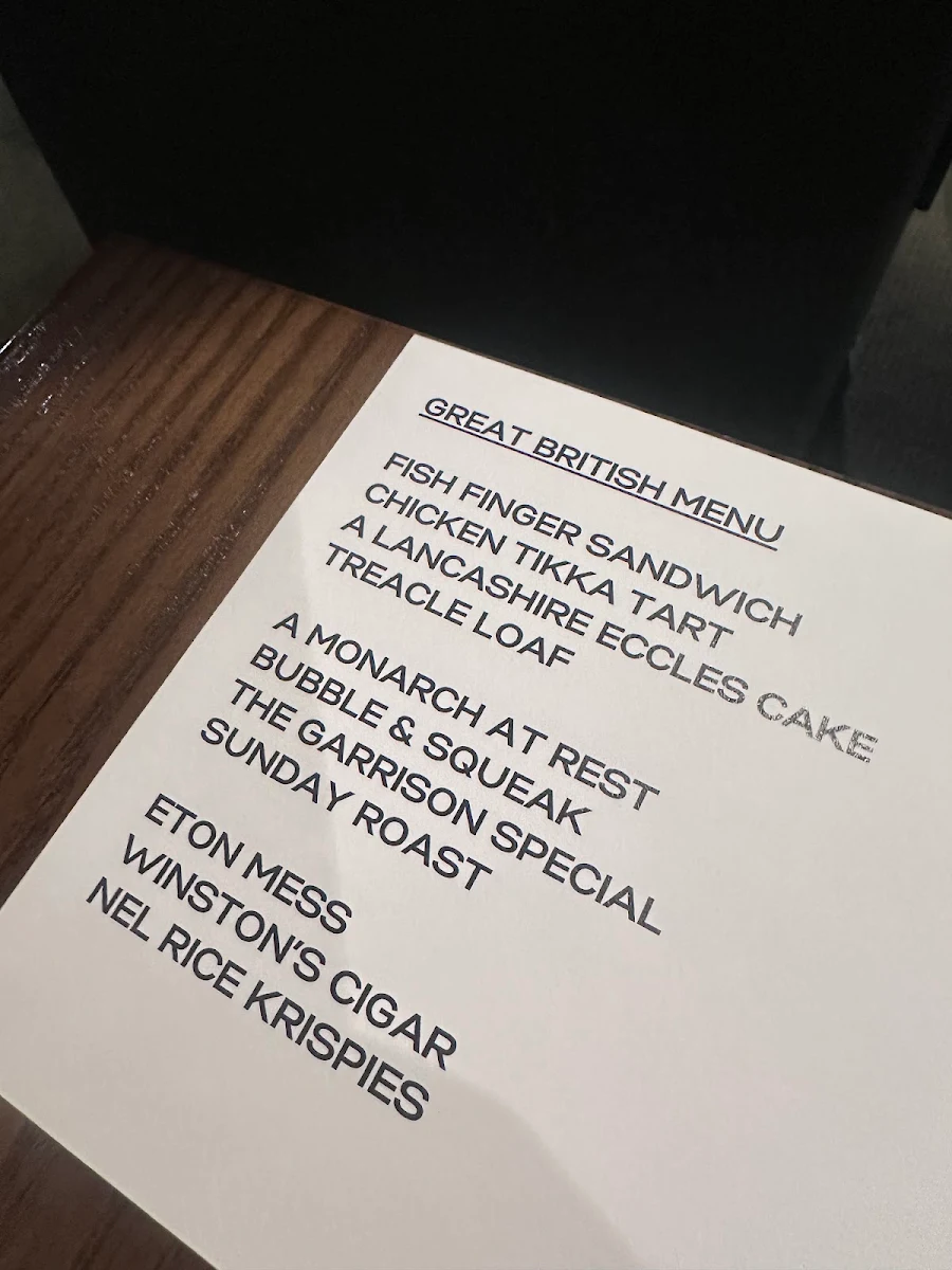 Menu, NEL Restaurant