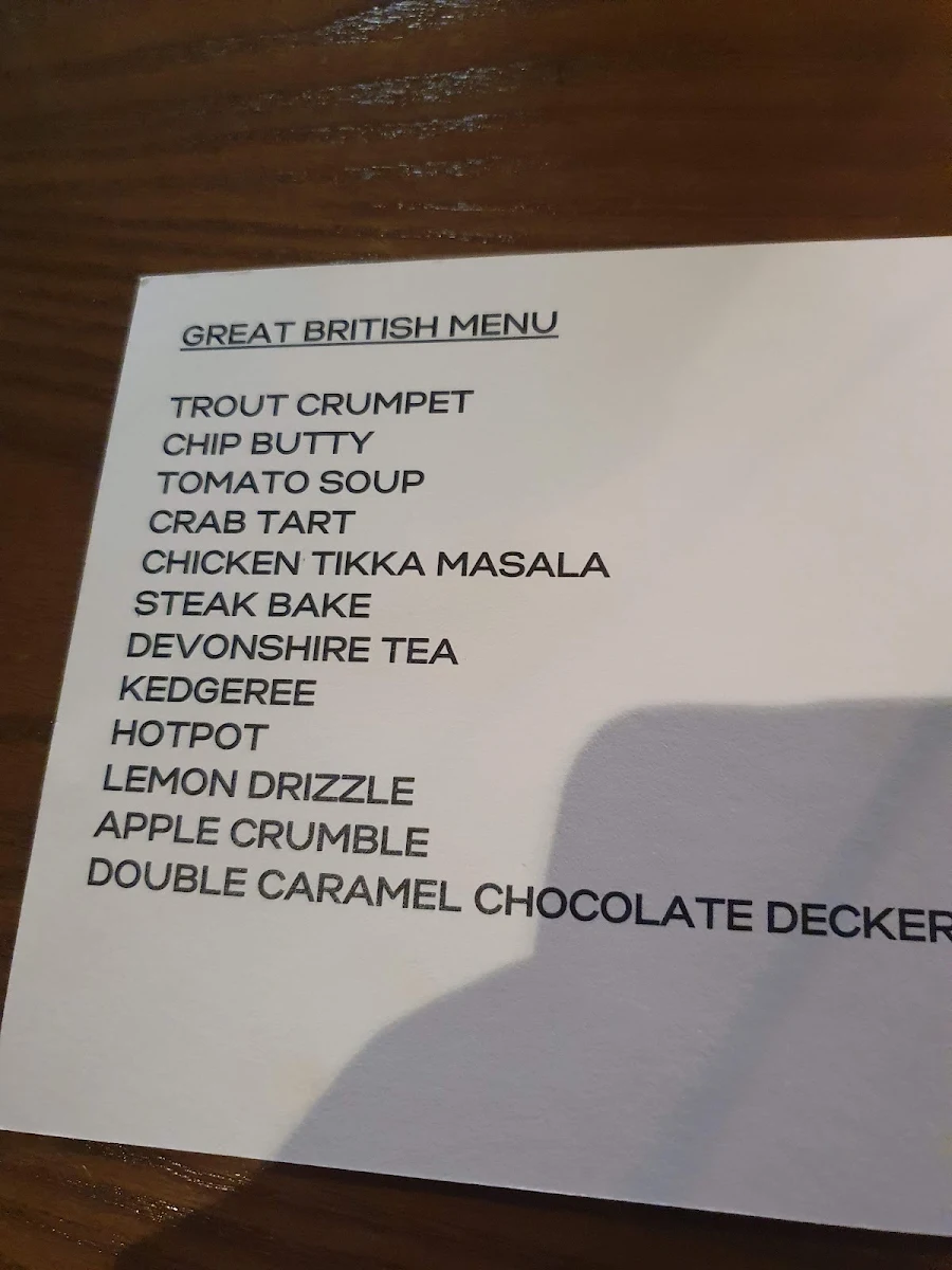Menu, NEL Restaurant