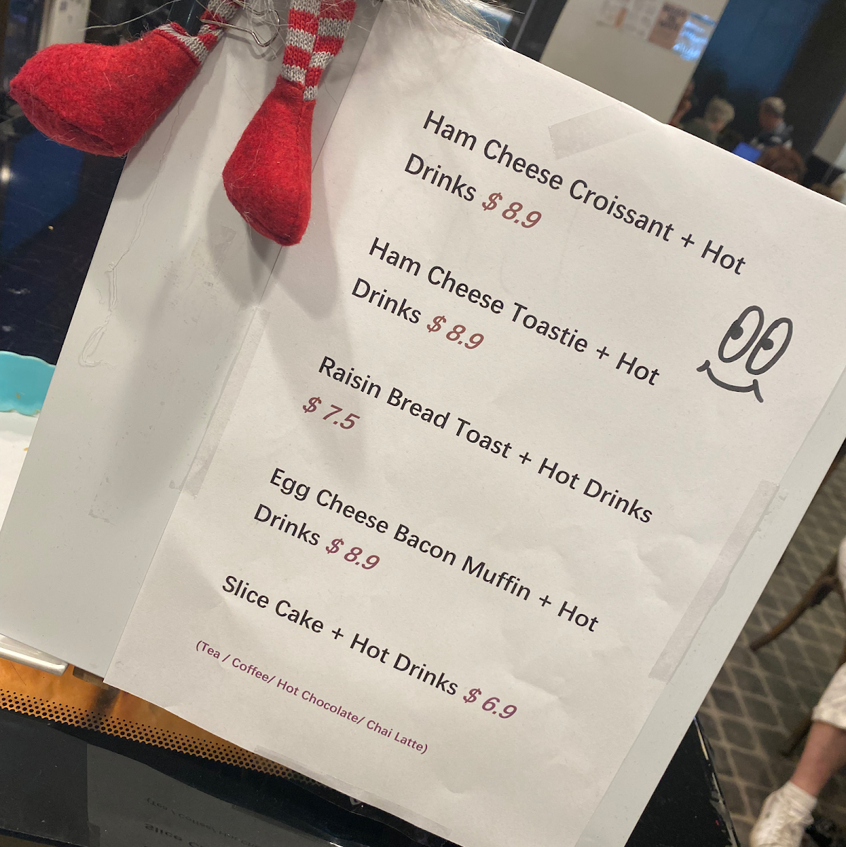 Menu, Square Cafe Mawson Lakes