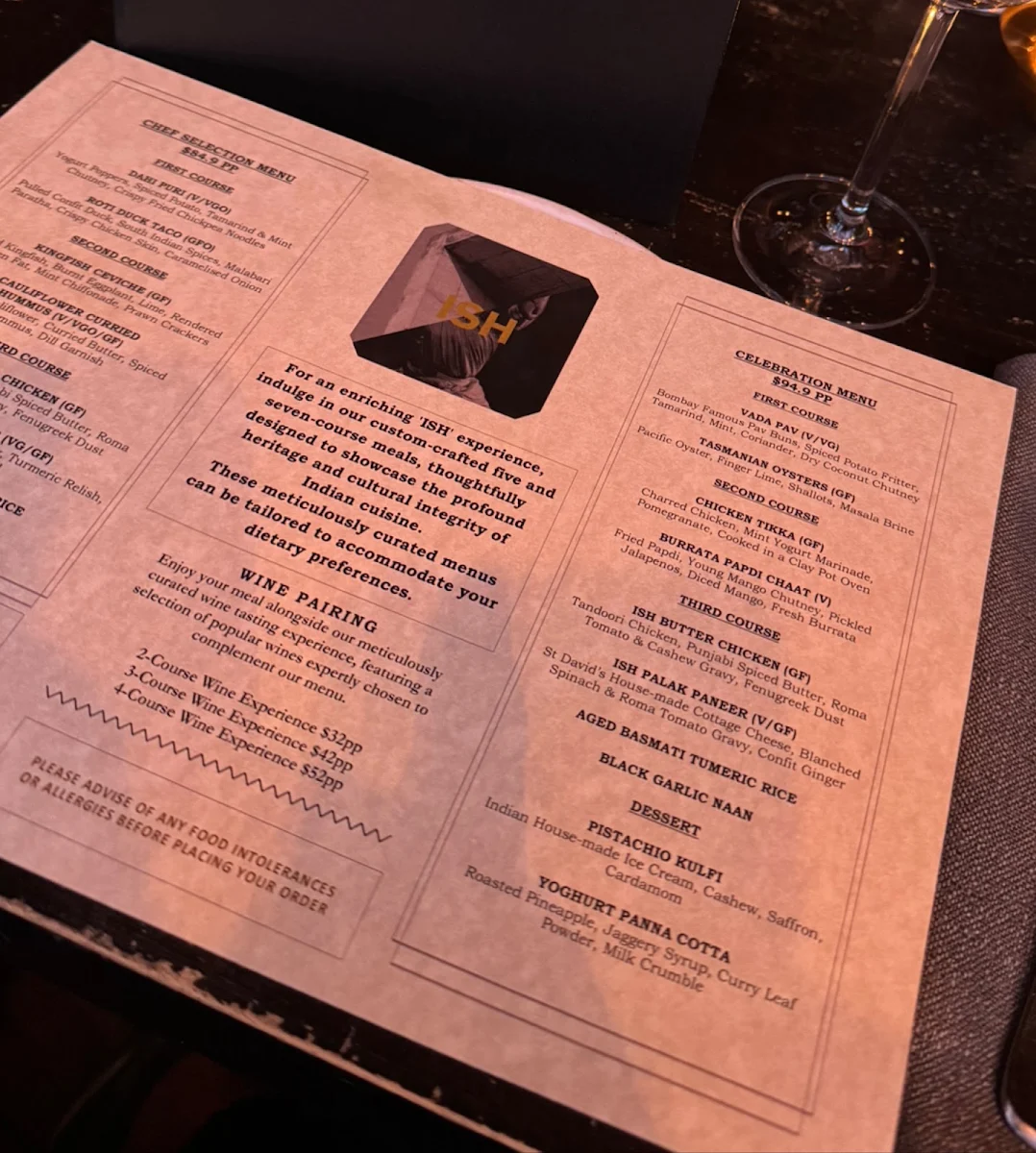 Menu, ISH