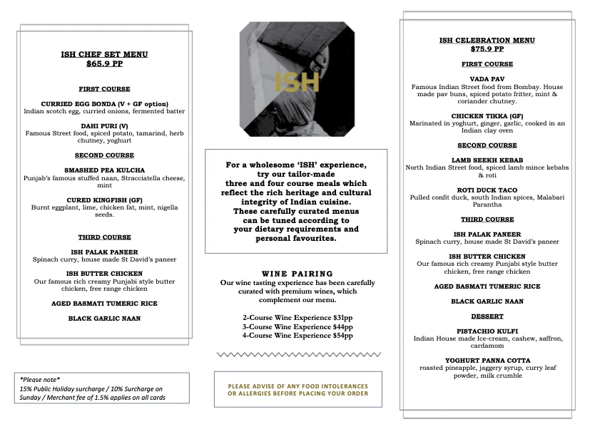 Menu, ISH
