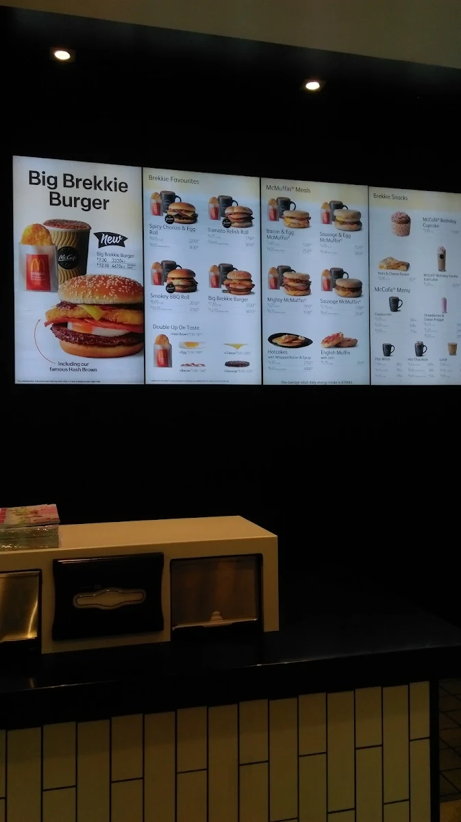 Menu, McDonald's Canning Vale