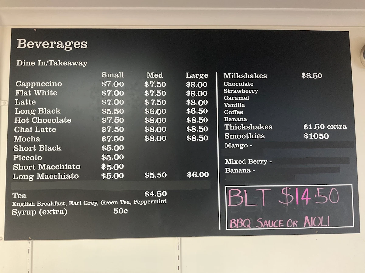 Menu, Gourmet Express Toowoomba