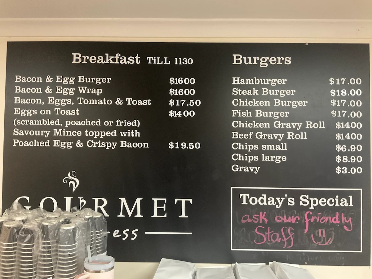 Menu, Gourmet Express Toowoomba