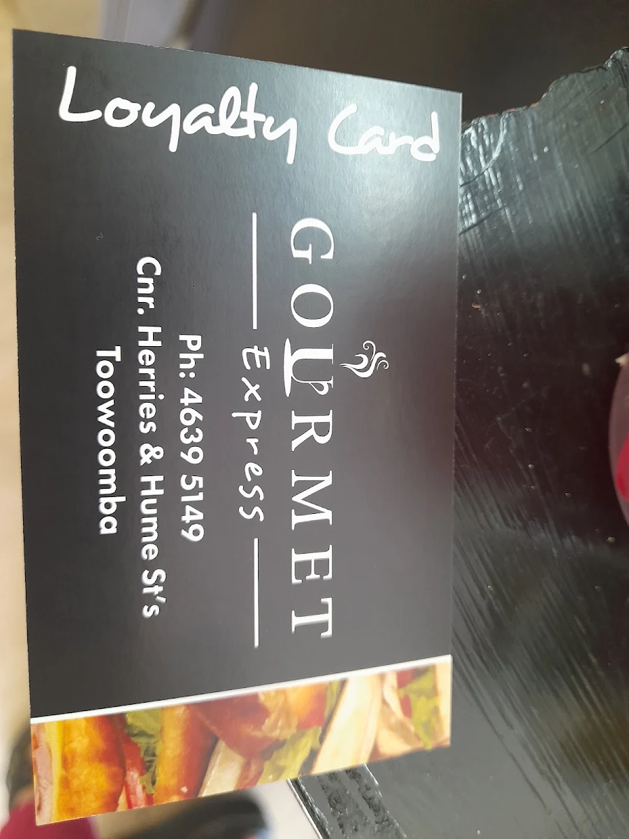 Menu, Gourmet Express Toowoomba