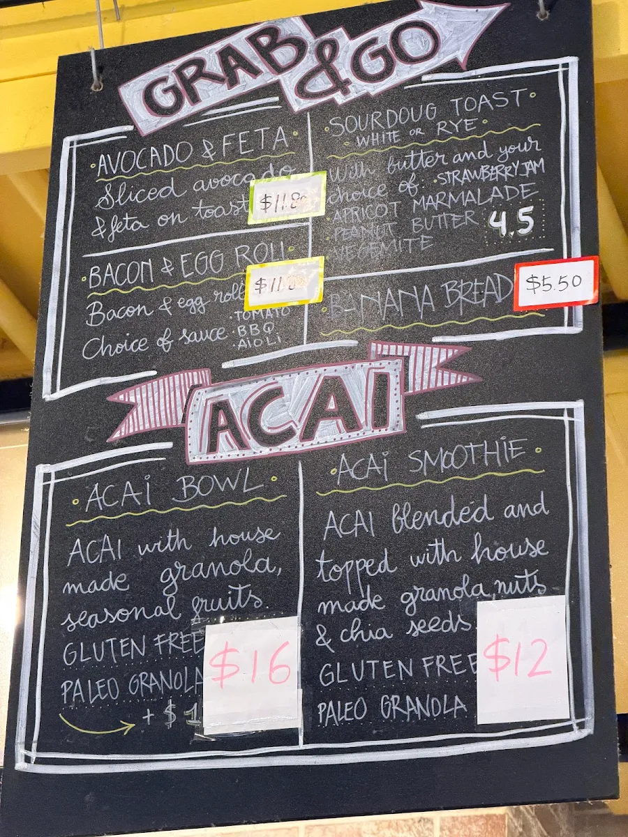 Menu, Baked and Co.