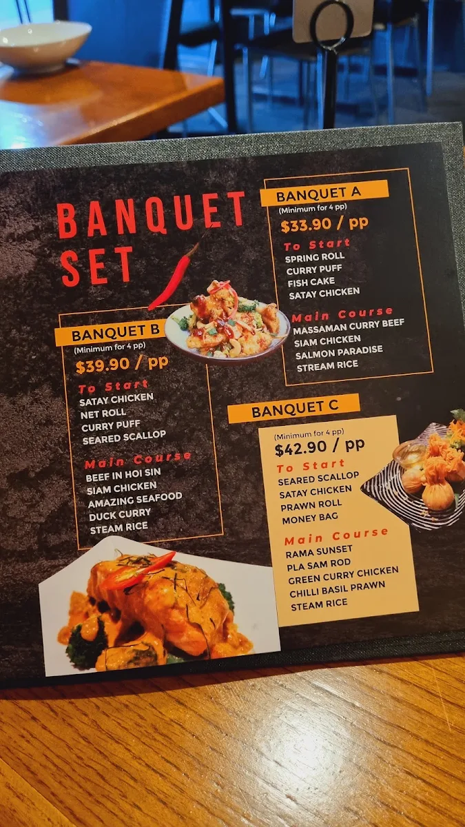 Menu, Again at Siam Thai Restaurant