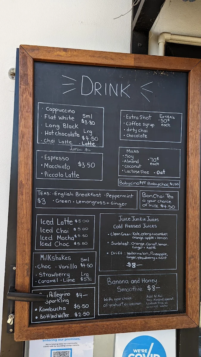 Menu, Drift Coffee Kazbah