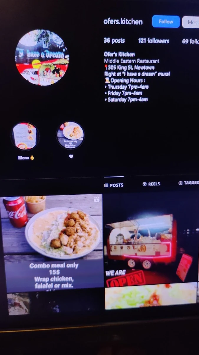 Menu, Ofer's Kitchen