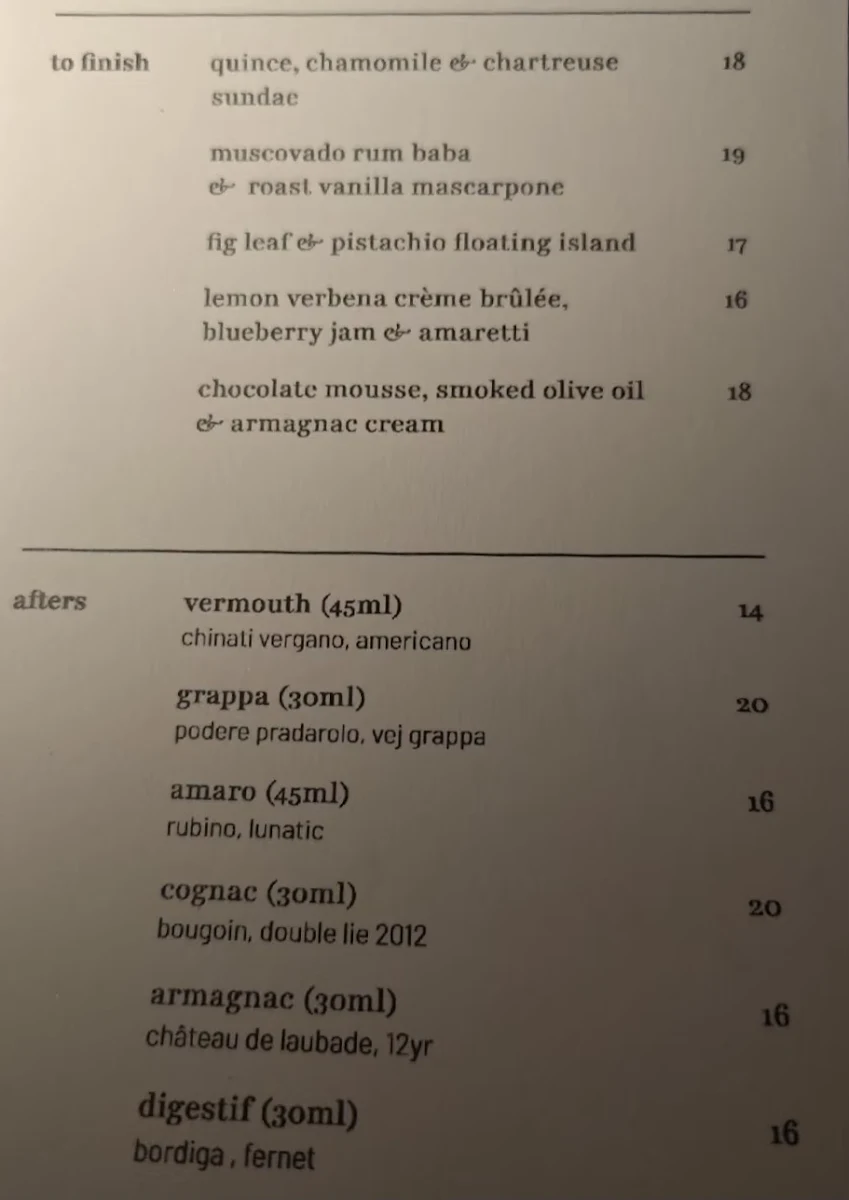 Menu, Six Russell Bakes + Bistro