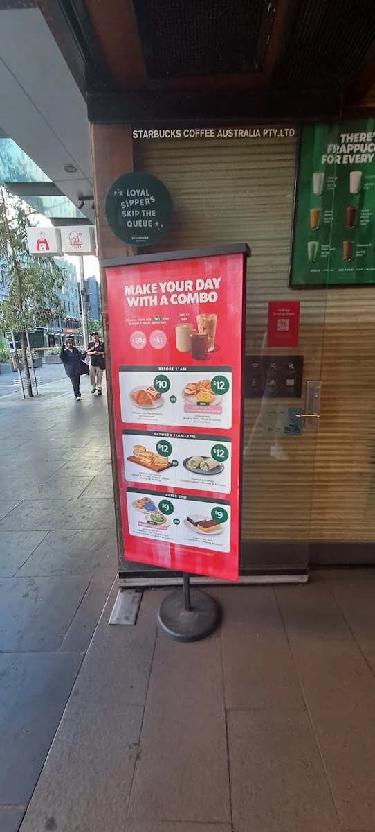 Menu, Starbucks Elizabeth Street