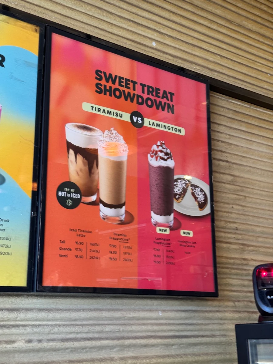 Menu, Starbucks Elizabeth Street