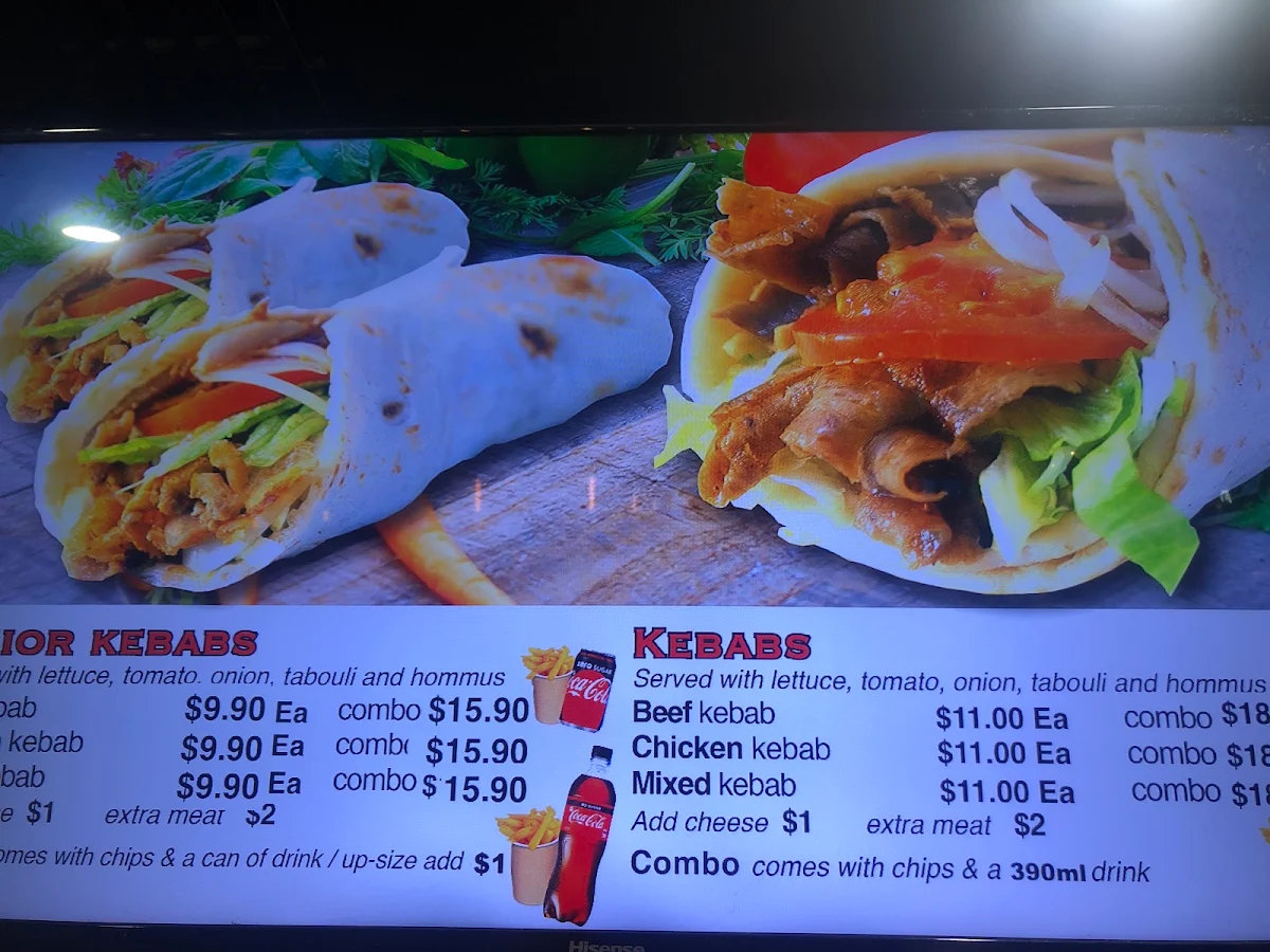 Menu, Aladdin's Kebab