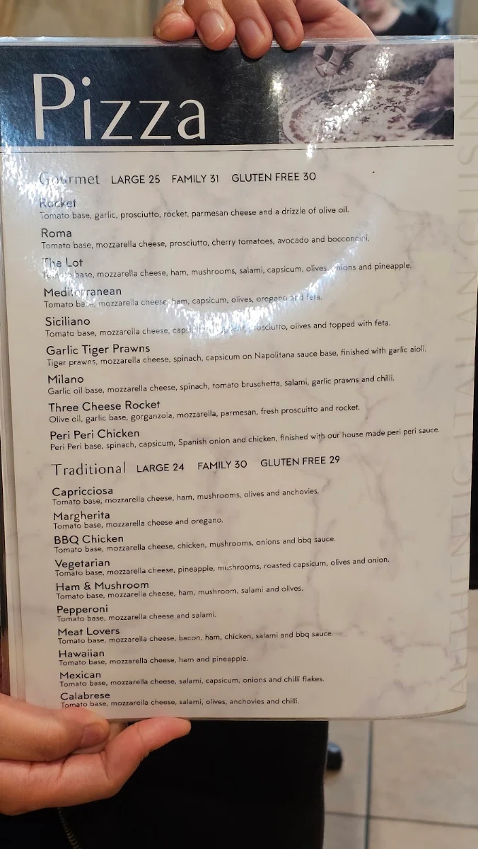 Menu, Little Italy Griffith