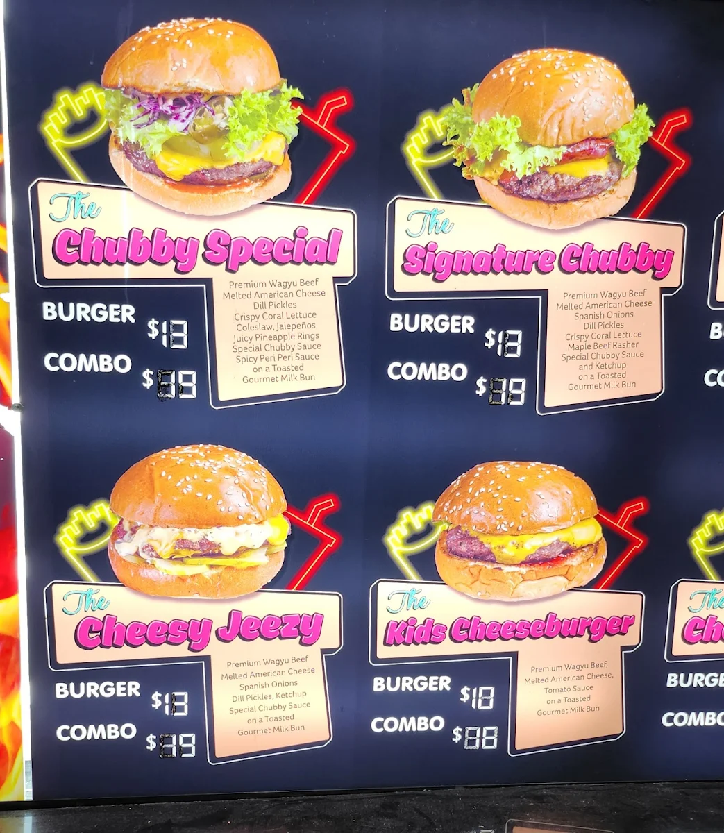 Menu, Chubby Buns Lidcombe