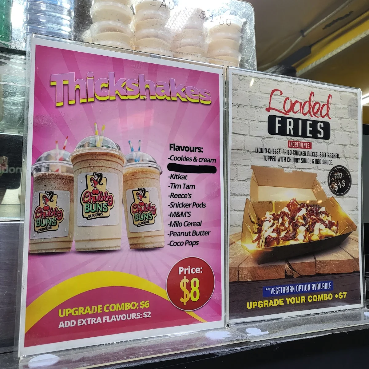 Menu, Chubby Buns Lidcombe