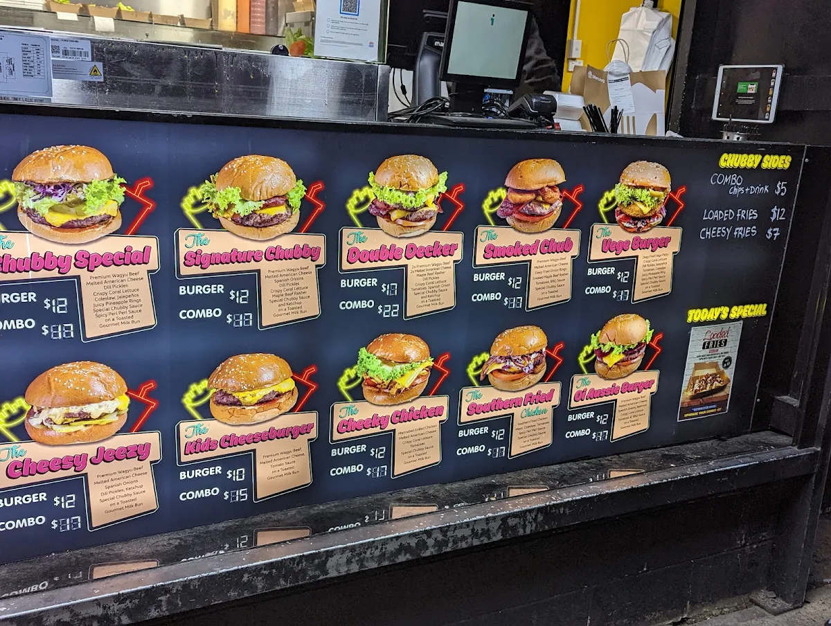 Menu, Chubby Buns Lidcombe