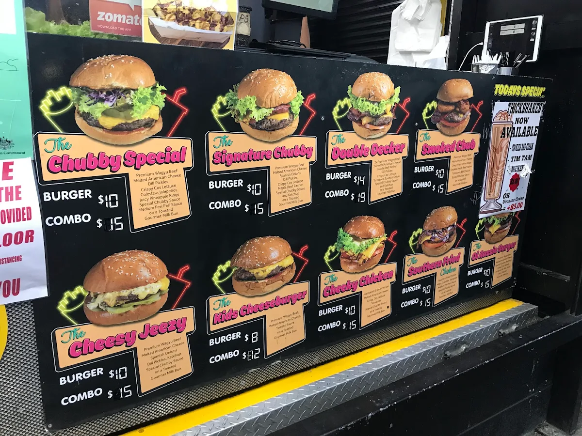 Menu, Chubby Buns Lidcombe
