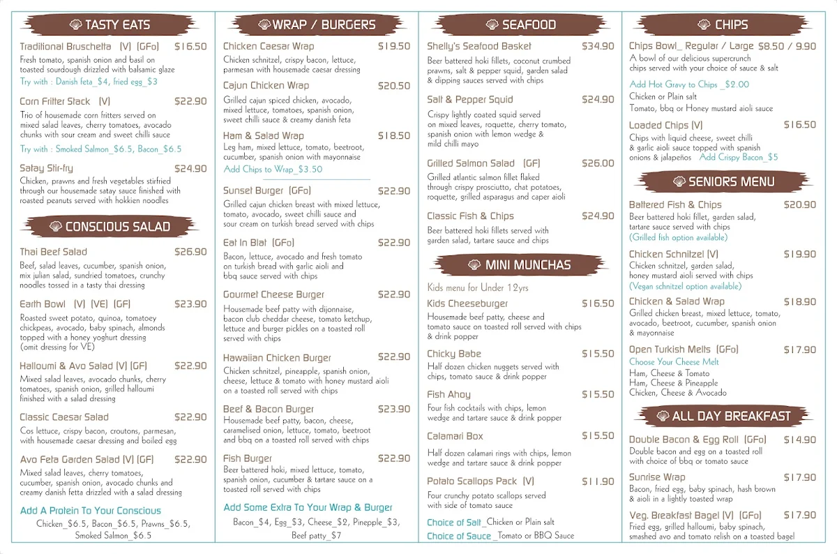 Menu, Munchas Cafe and Catering
