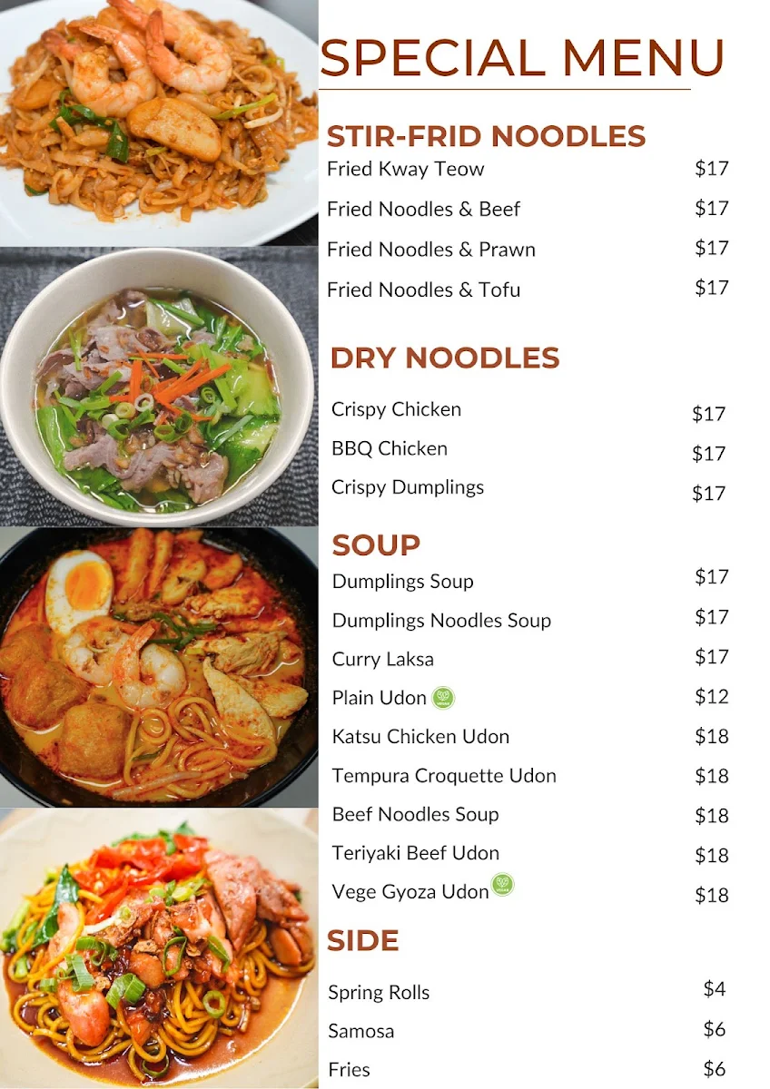 Menu, East Burg