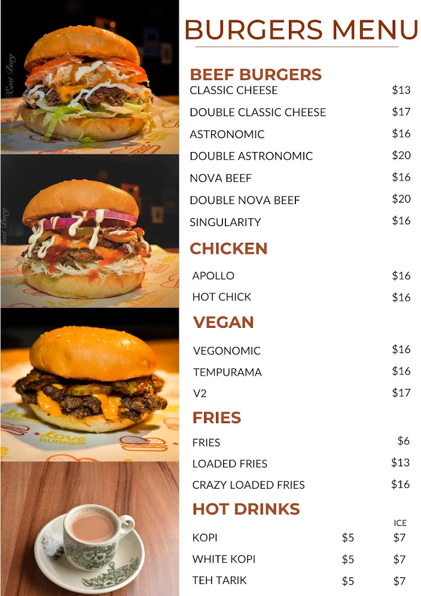 Menu, East Burg
