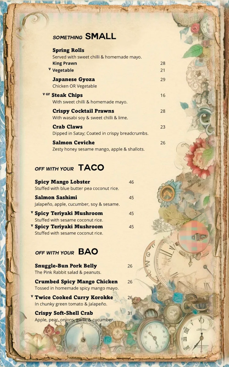 Menu, The Pink Rabbit at Tho Tho