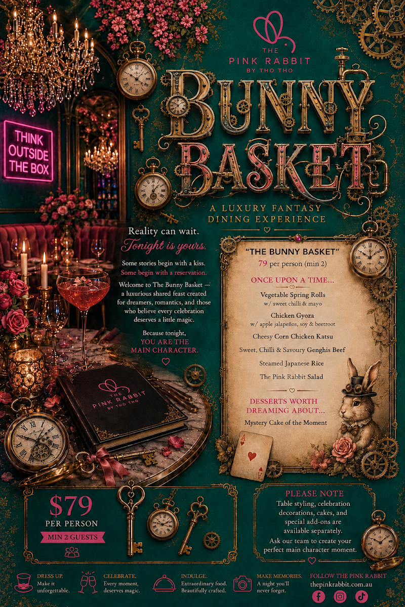 Menu, The Pink Rabbit at Tho Tho