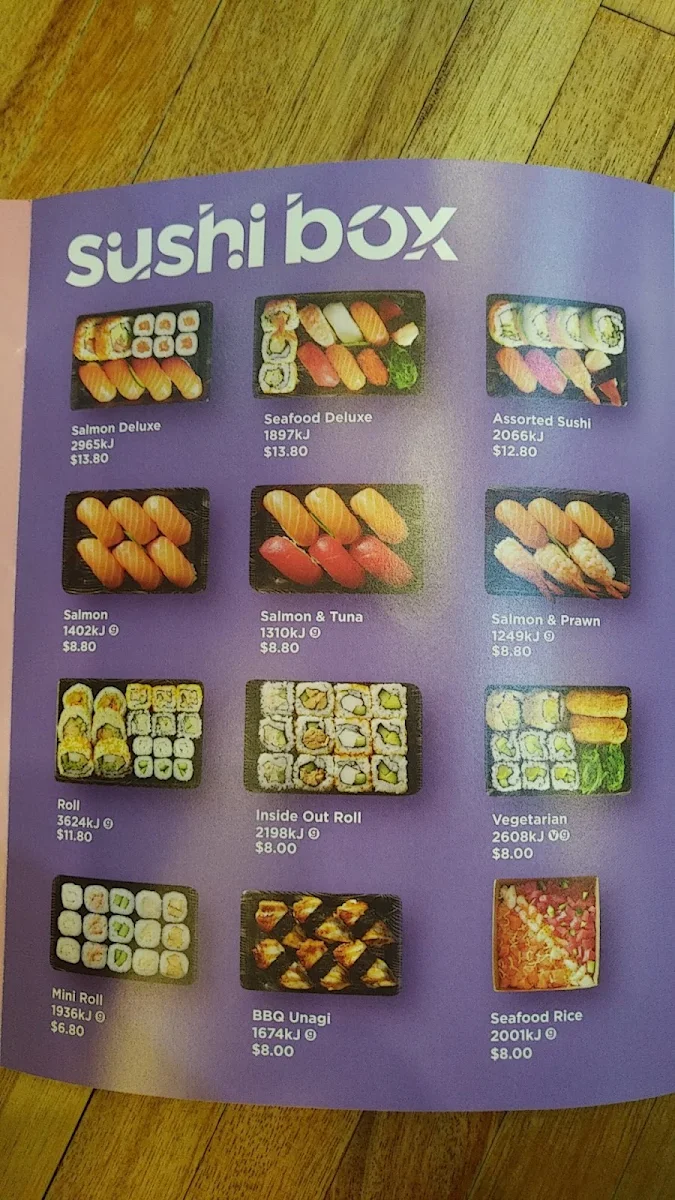 Menu, Sushi Hub Castle Hill