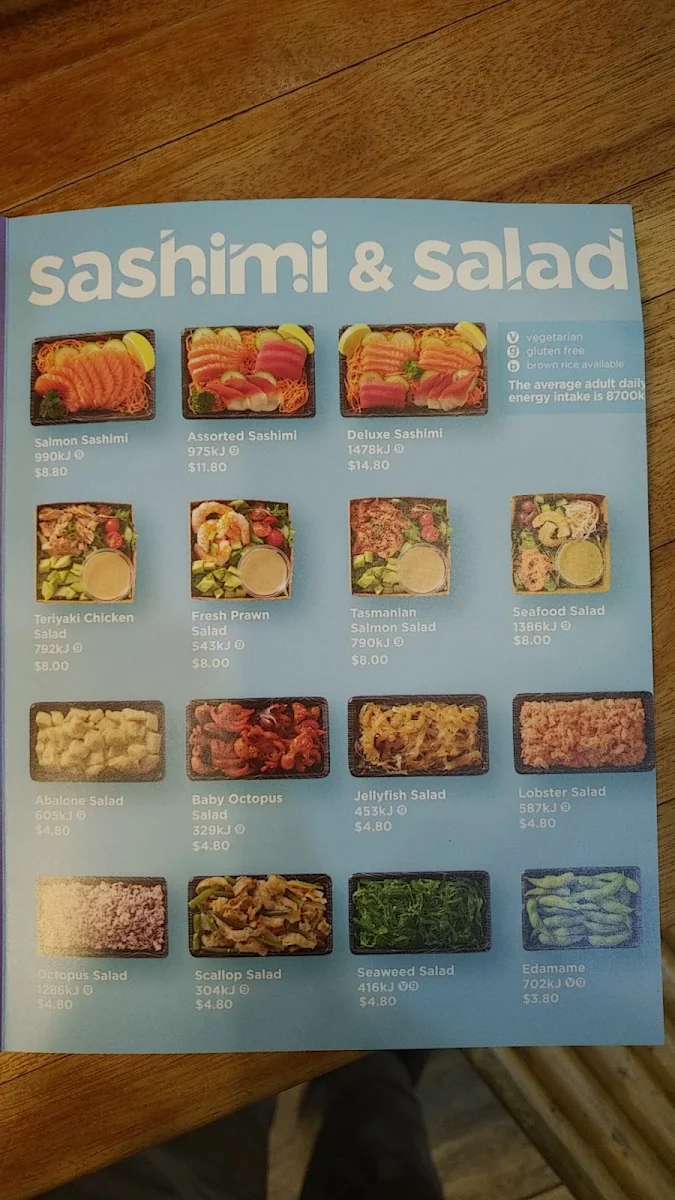 Menu, Sushi Hub Castle Hill