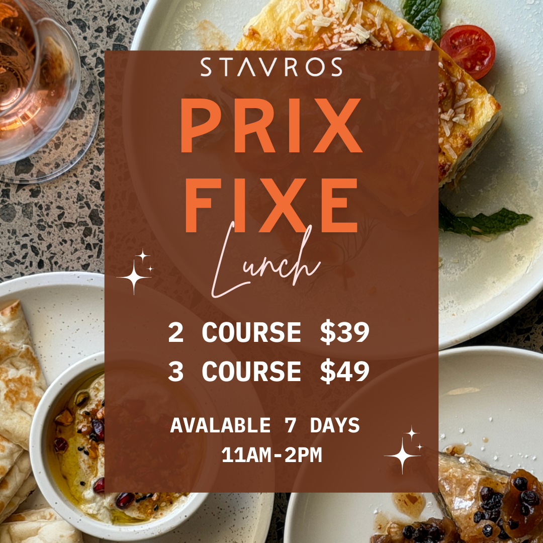 Menu, Stavros Restaurant & Bar